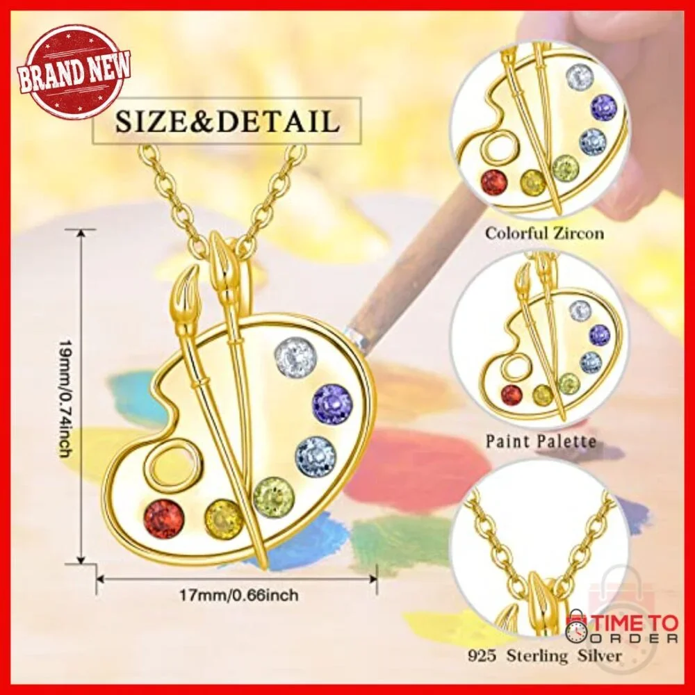 Sterling Silver Art Palette Necklace 18